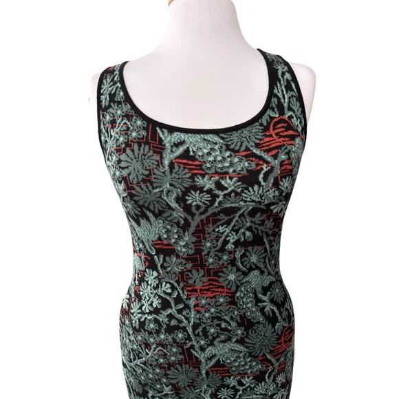 Peruvian Connection Pima Cotton Sleeveless Knit Jacquard Midi Dress Size XS - Picture 4 of 14